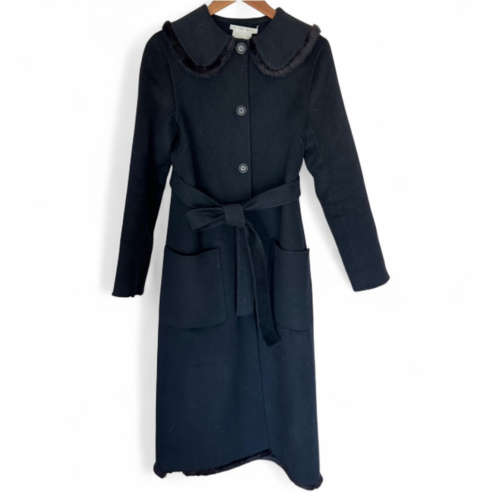 Celine Black Wool, Orylag, Cashgora, and Mink Coat